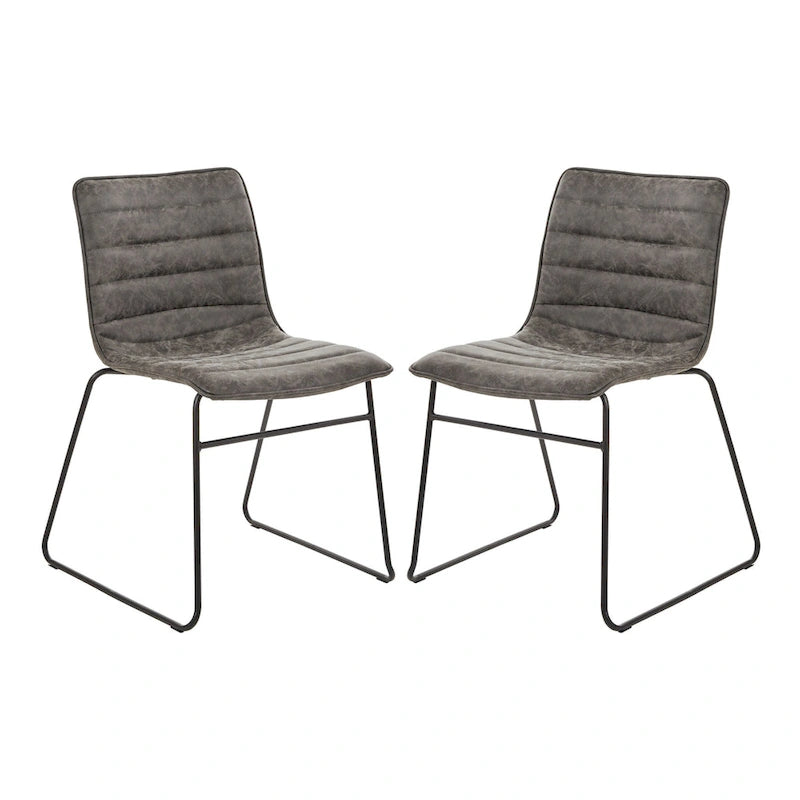 Modern Metal Stacking Chairs, Set of 2