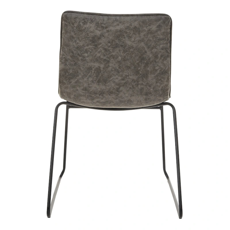 Modern Metal Stacking Chairs, Set of 2