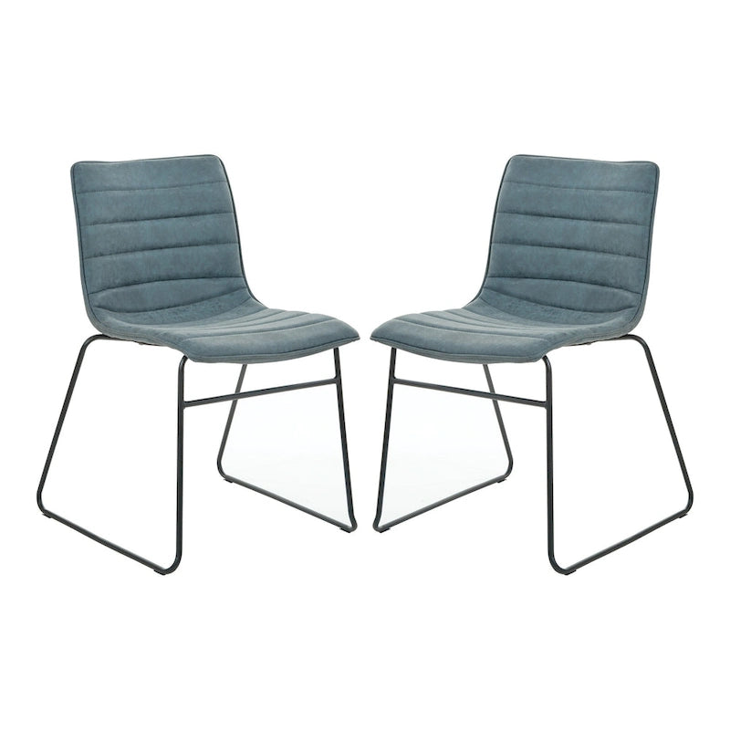 Modern Metal Stacking Chairs, Set of 2