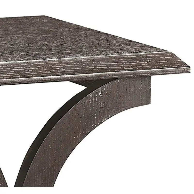 Espresso Brown C-Shaped Wood End Table with Open Shelf