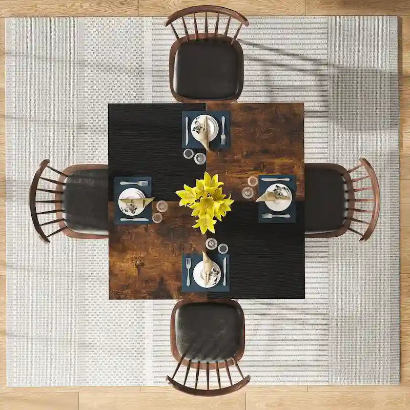 4-Person Dining Table with Storage Shelf