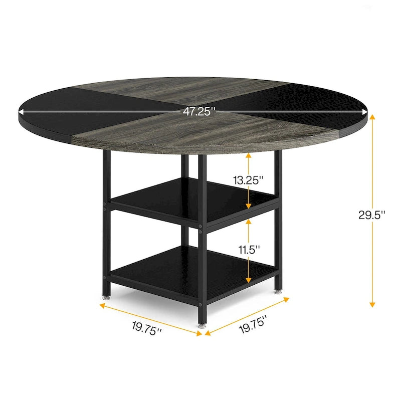 4-Person Dining Table with Storage Shelf