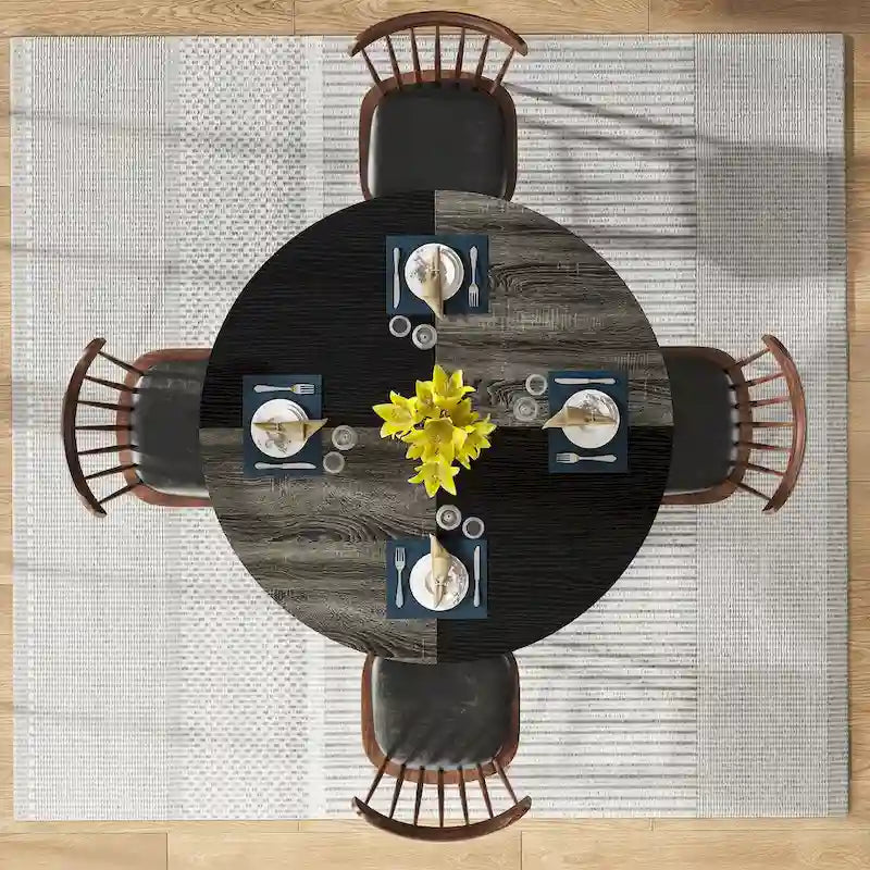 4-Person Dining Table with Storage Shelf