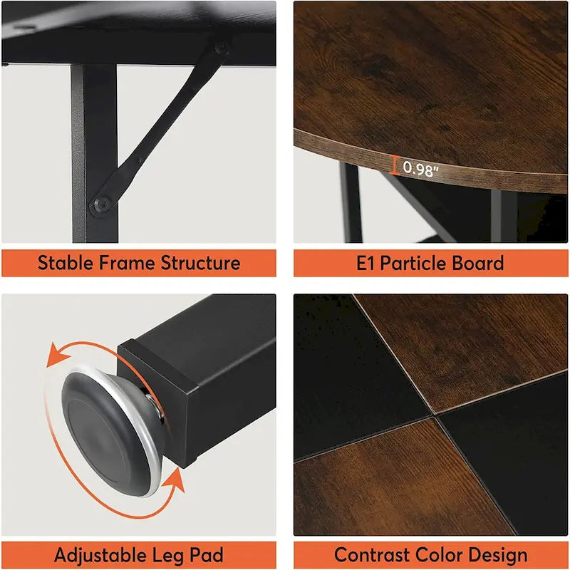 4-Person Dining Table with Storage Shelf