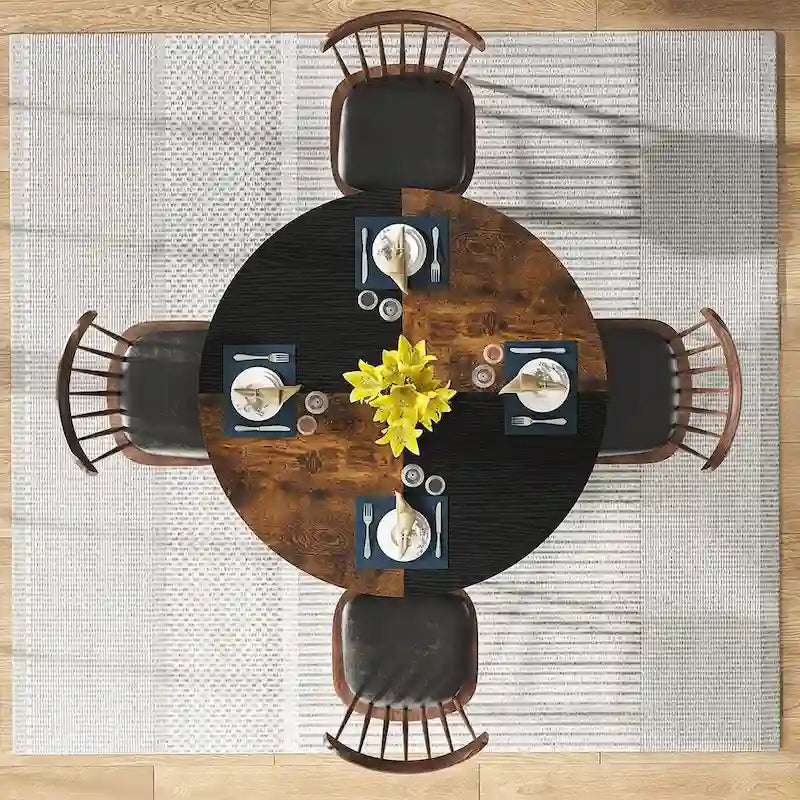 4-Person Dining Table with Storage Shelf