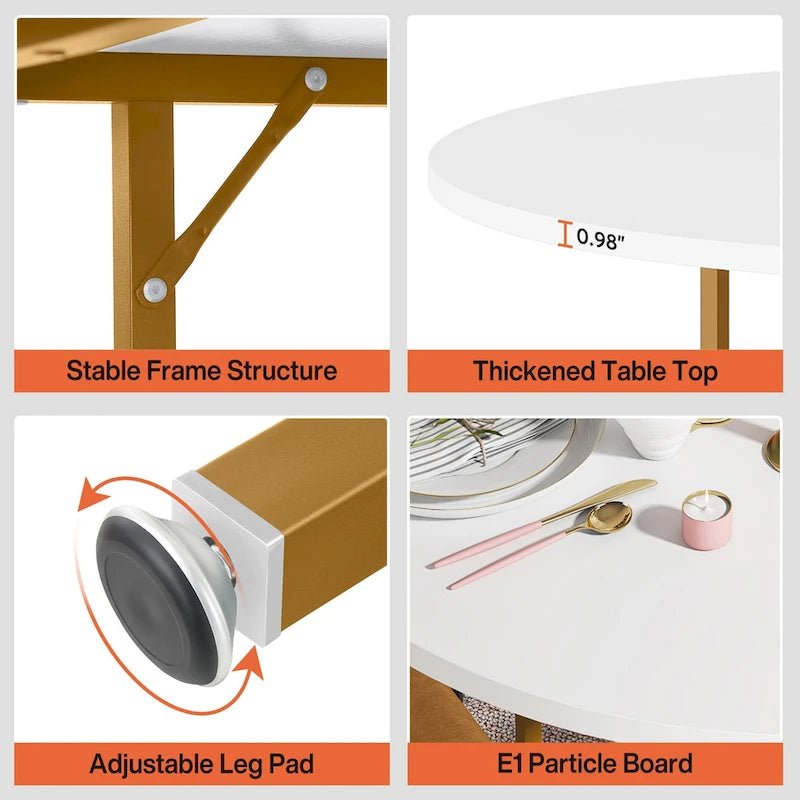 4-Person Dining Table with Storage Shelf