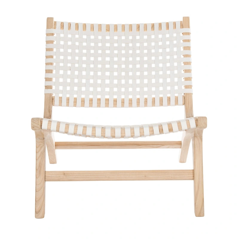 Woven Accent Chair with Natural Wood Frame