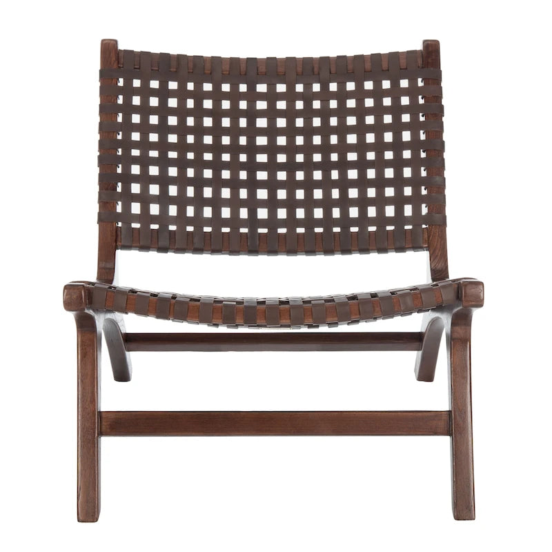 Woven Accent Chair with Natural Wood Frame