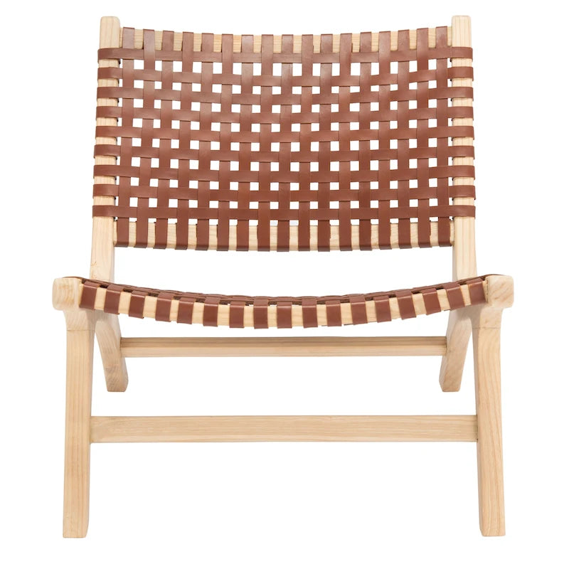 Woven Accent Chair with Natural Wood Frame