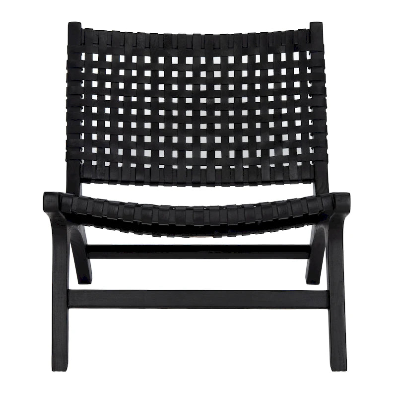 Woven Accent Chair with Natural Wood Frame