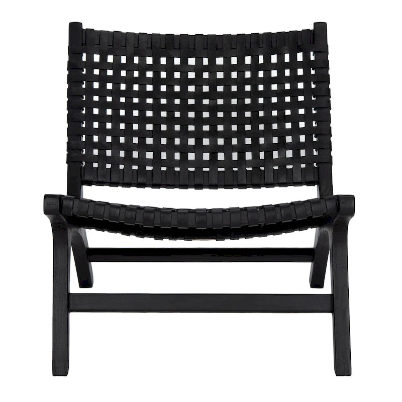 Woven Accent Chair with Natural Wood Frame