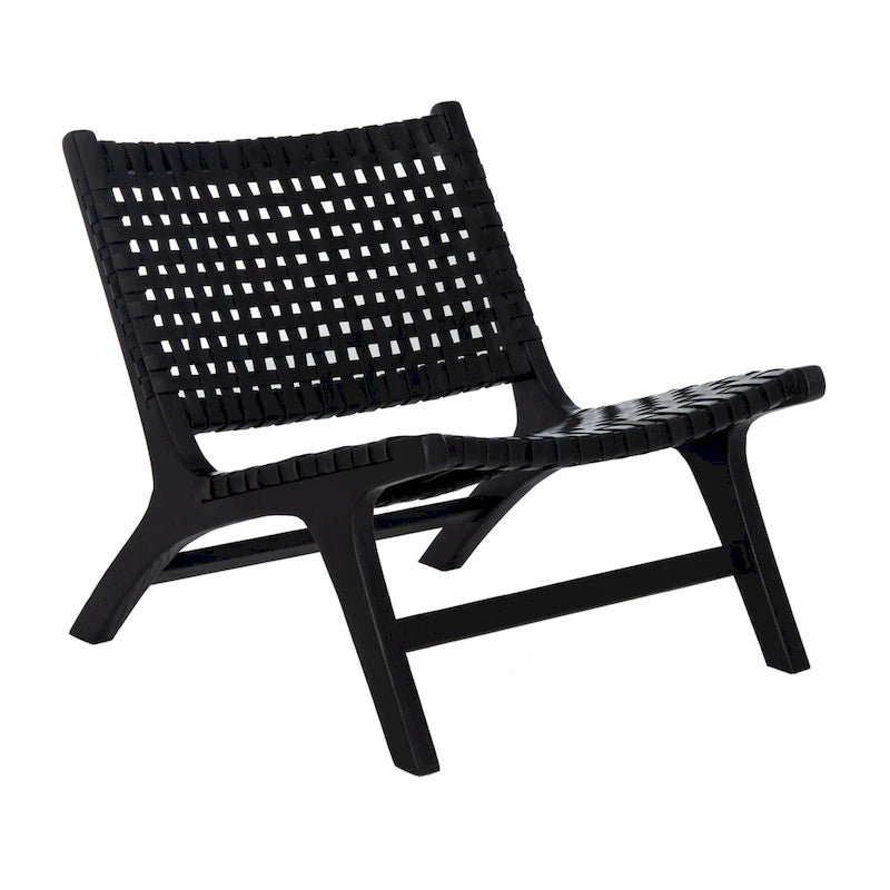 Woven Accent Chair with Natural Wood Frame