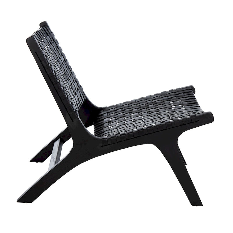 Woven Accent Chair with Natural Wood Frame