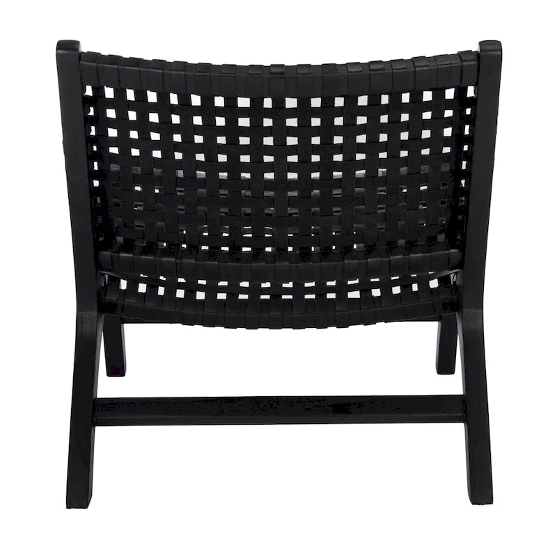 Woven Accent Chair with Natural Wood Frame