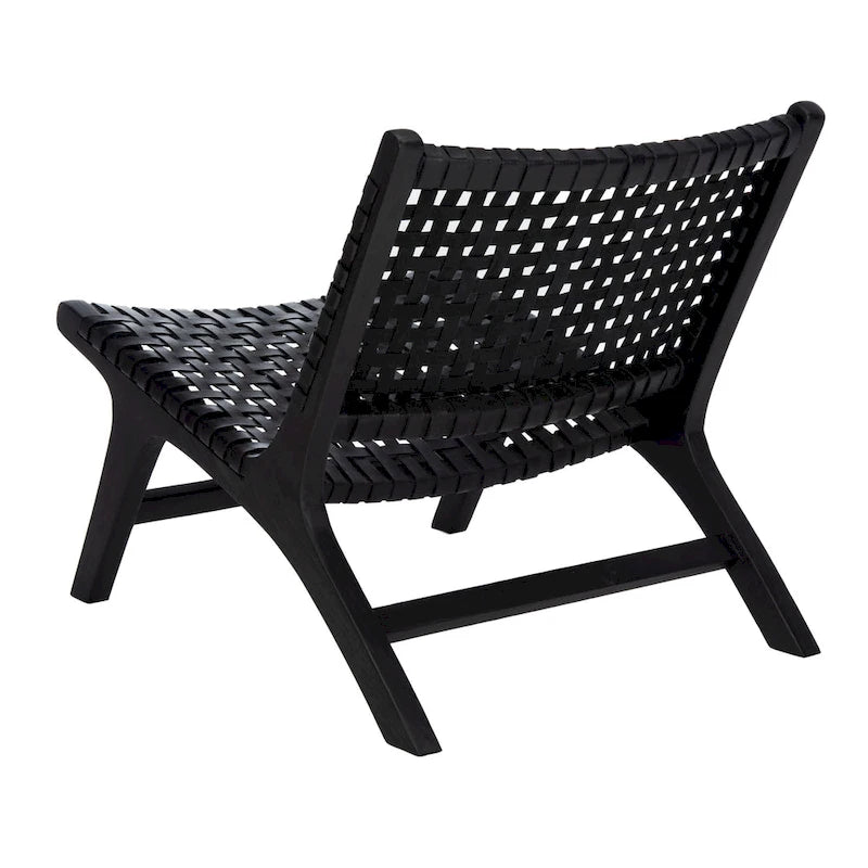Woven Accent Chair with Natural Wood Frame