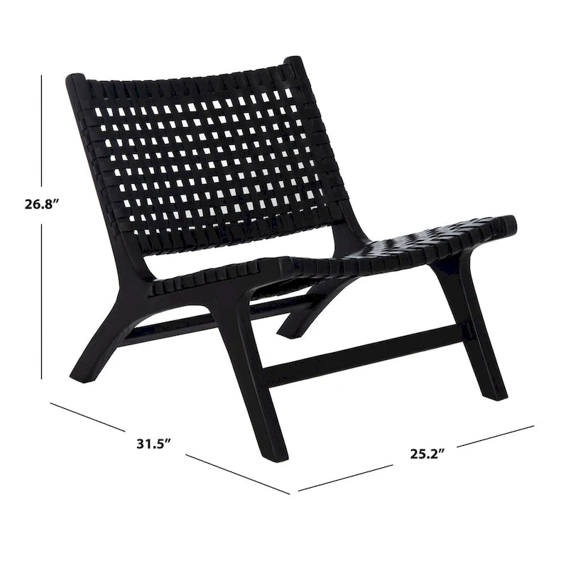 Woven Accent Chair with Natural Wood Frame