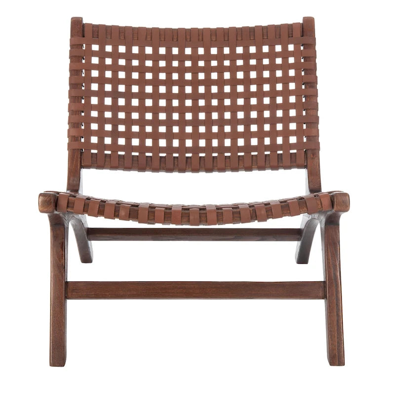 Woven Accent Chair with Natural Wood Frame
