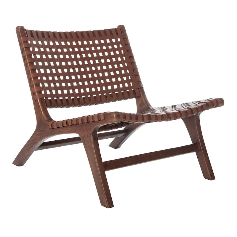 Woven Accent Chair with Natural Wood Frame