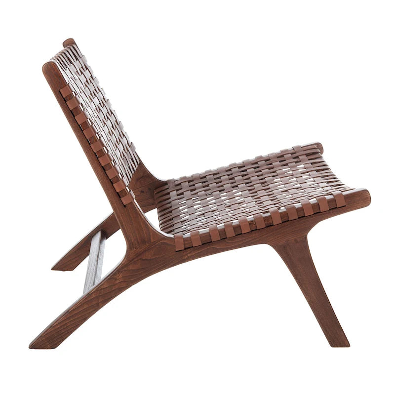 Woven Accent Chair with Natural Wood Frame