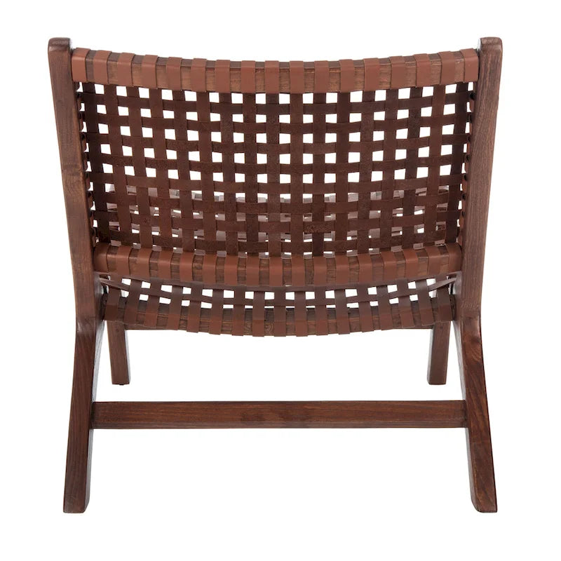 Woven Accent Chair with Natural Wood Frame