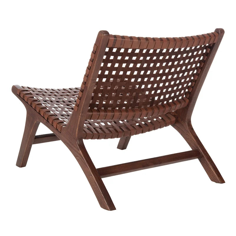 Woven Accent Chair with Natural Wood Frame
