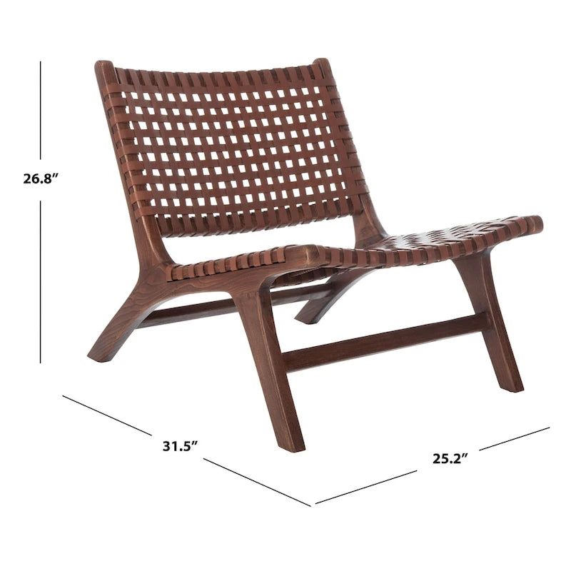 Woven Accent Chair with Natural Wood Frame