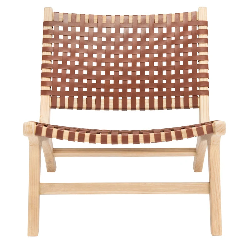 Woven Accent Chair with Natural Wood Frame