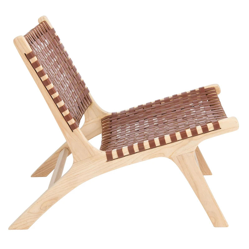 Woven Accent Chair with Natural Wood Frame