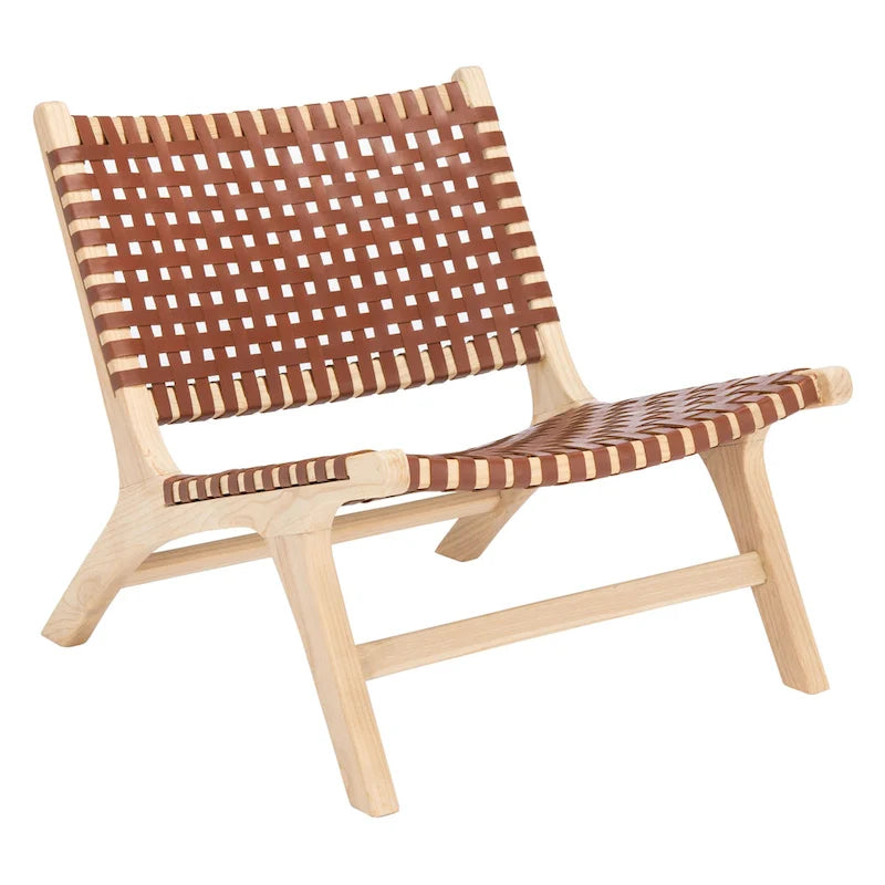 Woven Accent Chair with Natural Wood Frame