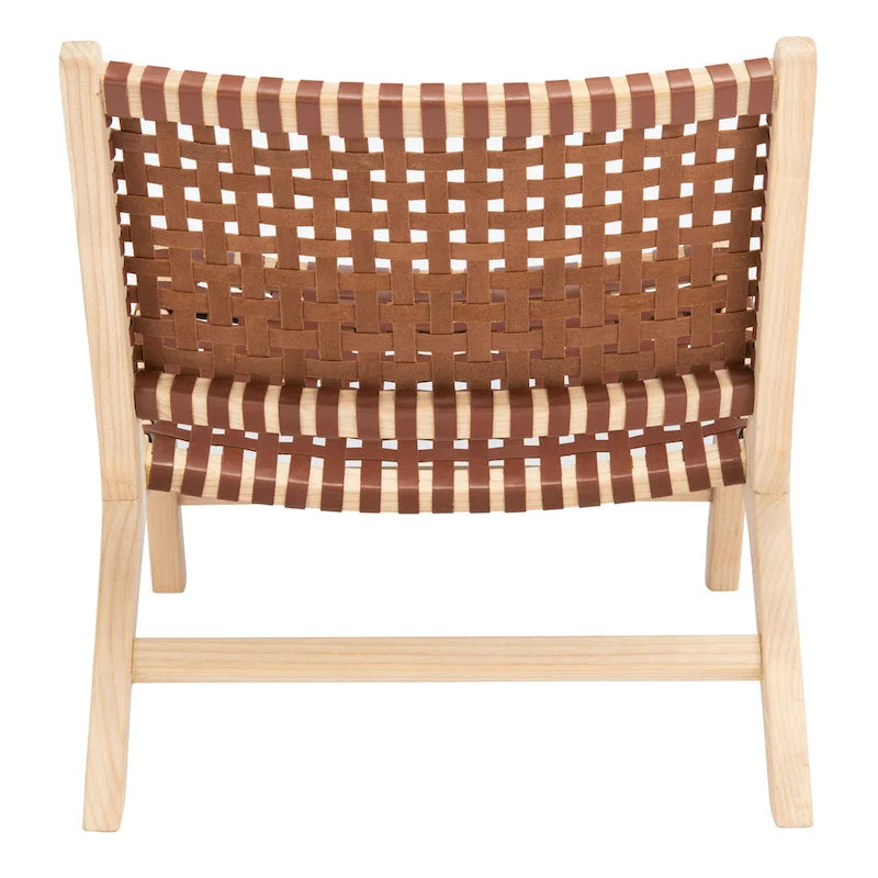 Woven Accent Chair with Natural Wood Frame