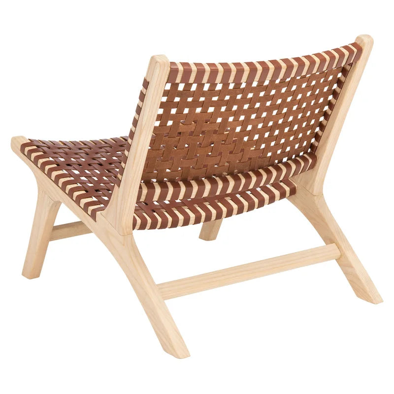 Woven Accent Chair with Natural Wood Frame
