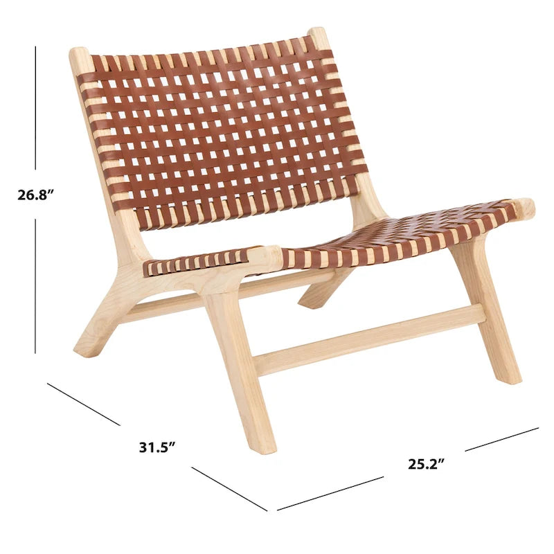 Woven Accent Chair with Natural Wood Frame