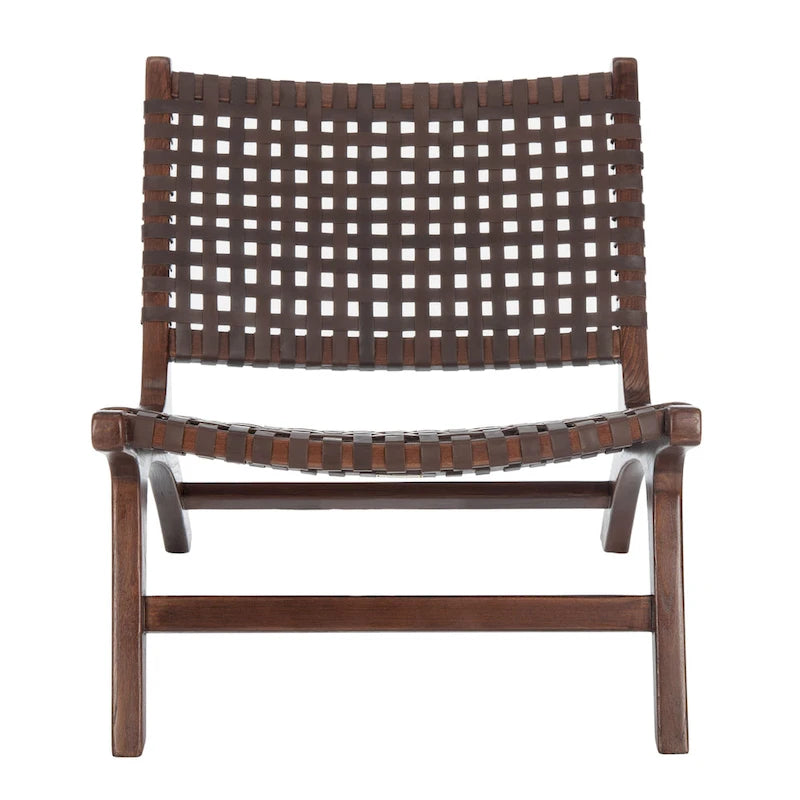 Woven Accent Chair with Natural Wood Frame