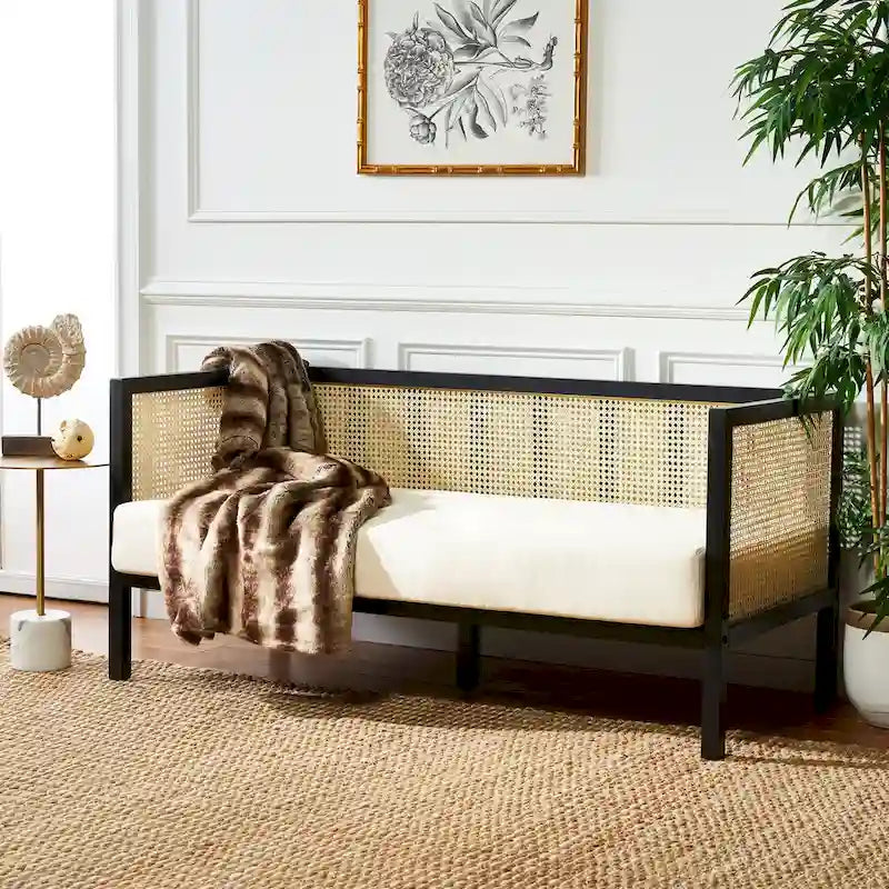 Natural Rattan-Frame 3-Seat Sofa
