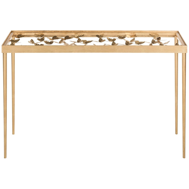 Antique Gold Butterfly Console Table