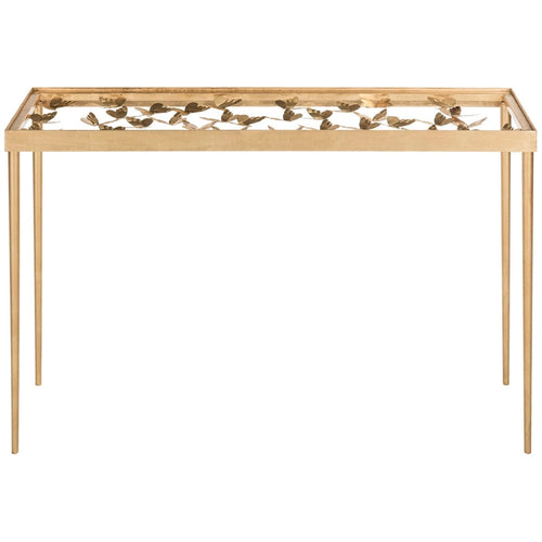 Antique Gold Butterfly Console Table