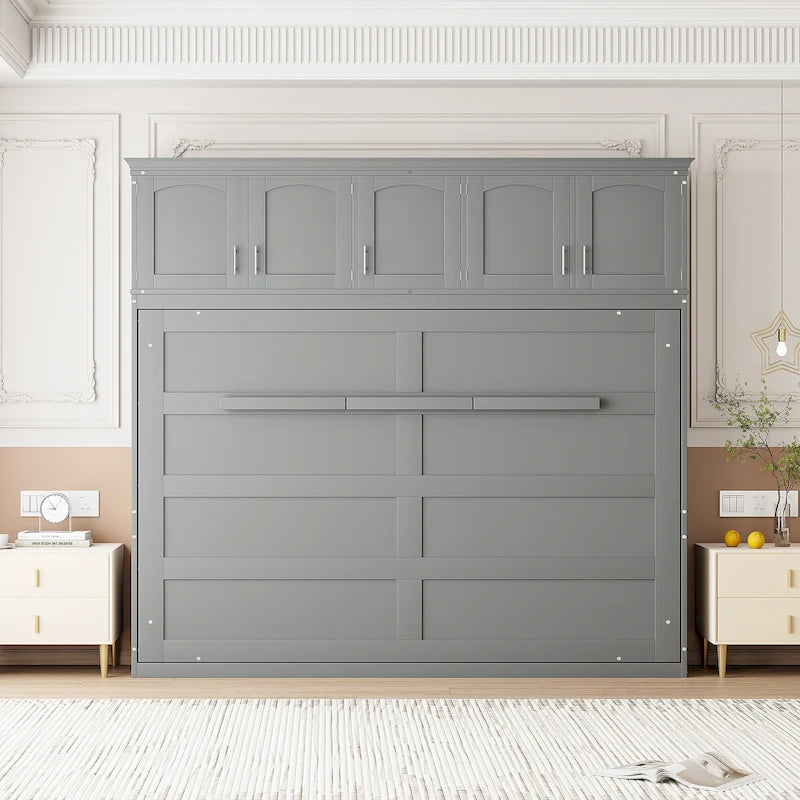 Queen Murphy Wall Bed with Top Cabinets