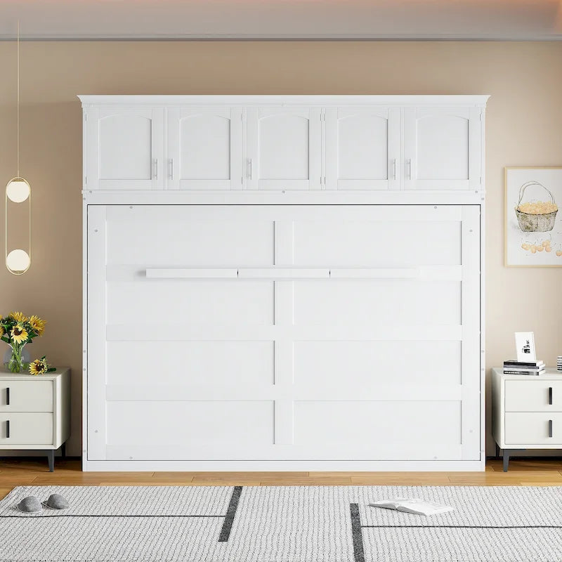 Queen Murphy Wall Bed with Top Cabinets