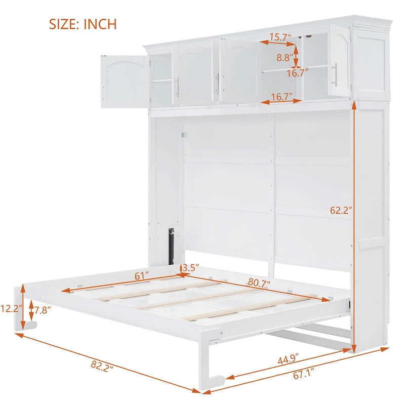 Murphy-Wandbett in Queen-Größe mit Oberschränken