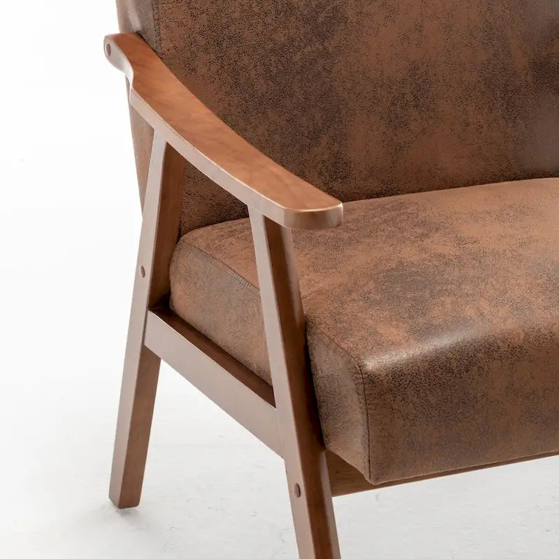 Velvet Accent Chair with Curved Arms and Wood Frame