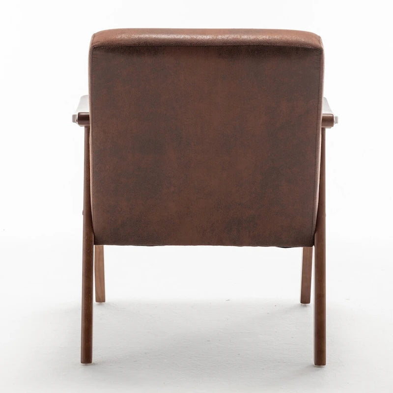 Velvet Accent Chair with Curved Arms and Wood Frame
