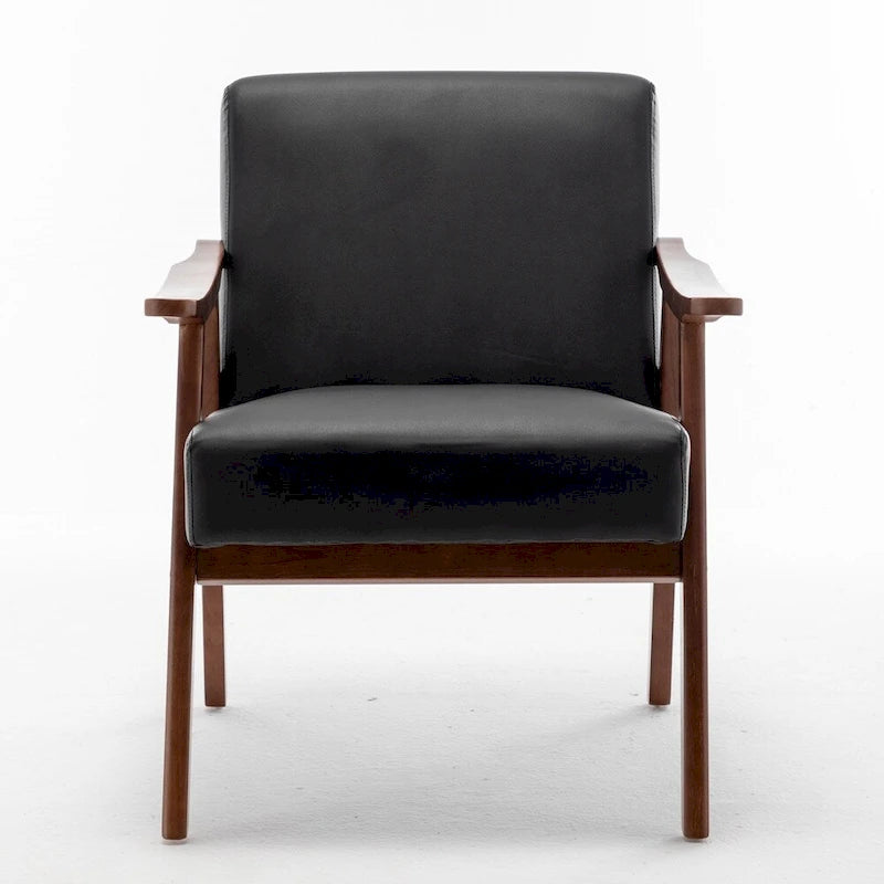 Velvet Accent Chair with Curved Arms and Wood Frame