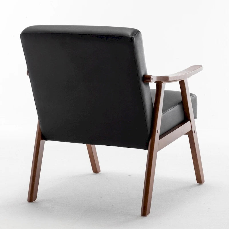 Velvet Accent Chair with Curved Arms and Wood Frame