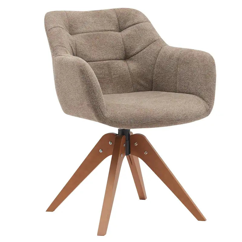 Swivel Upholstered Armchair with Oak Legs