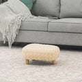 U-Shaped Upholstered Footstool with Wood Legs