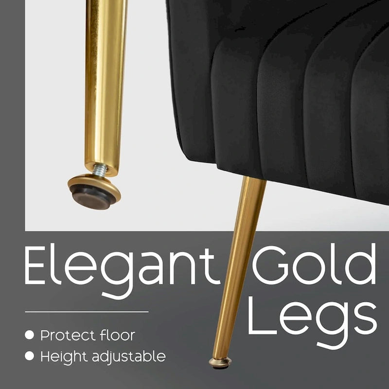 Velvet Wingback Accent Chairs with Pillows, Set of 2