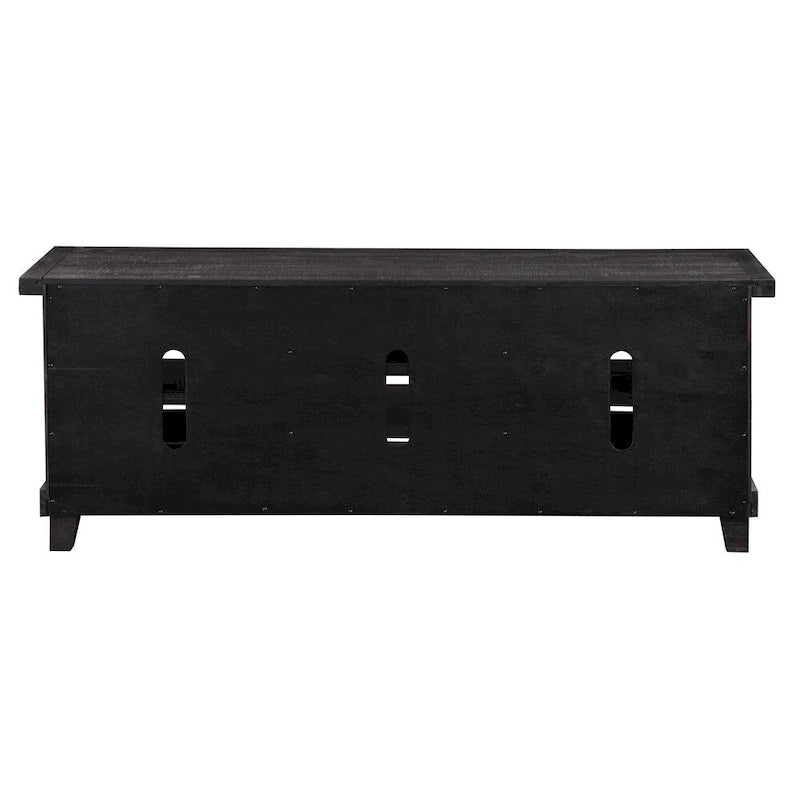 65-Inch Brown Entertainment Center with Glass Cabinets