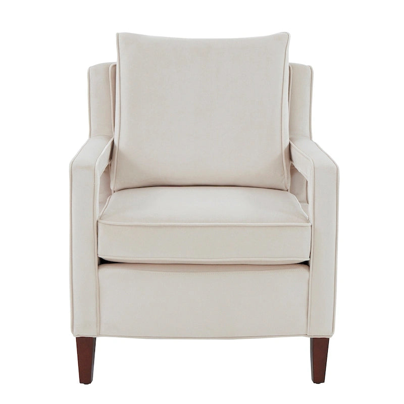 Velvet Accent Armchair with Curved Back