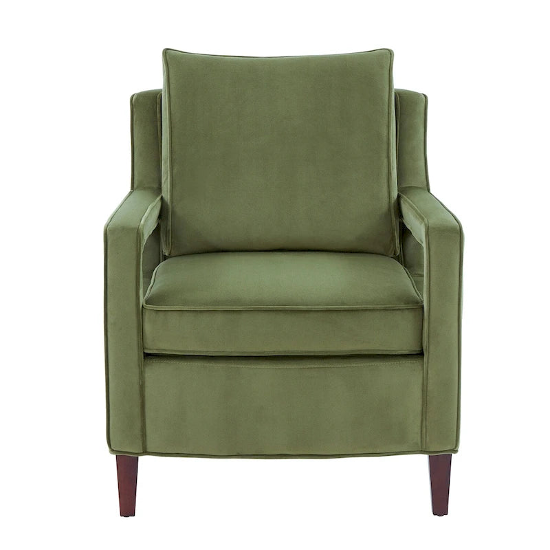 Velvet Accent Armchair with Curved Back