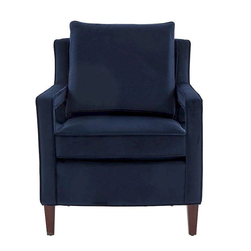 Velvet Accent Armchair with Curved Back